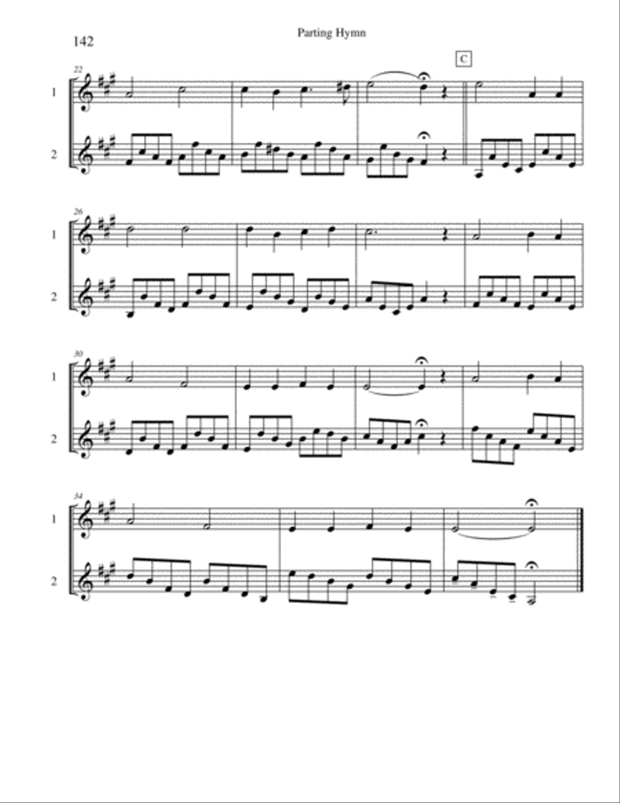 Ten Selected Hymns for the Performing Duet, Vol. 8 - clarinet and bass clarinet Clarinet Duet scores gallery preview page 2