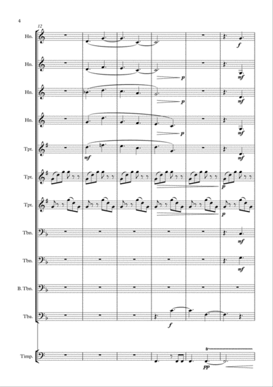 Fanfare 11 for Symphonic Brass Ensemble Brass Ensemble scores gallery preview page 4