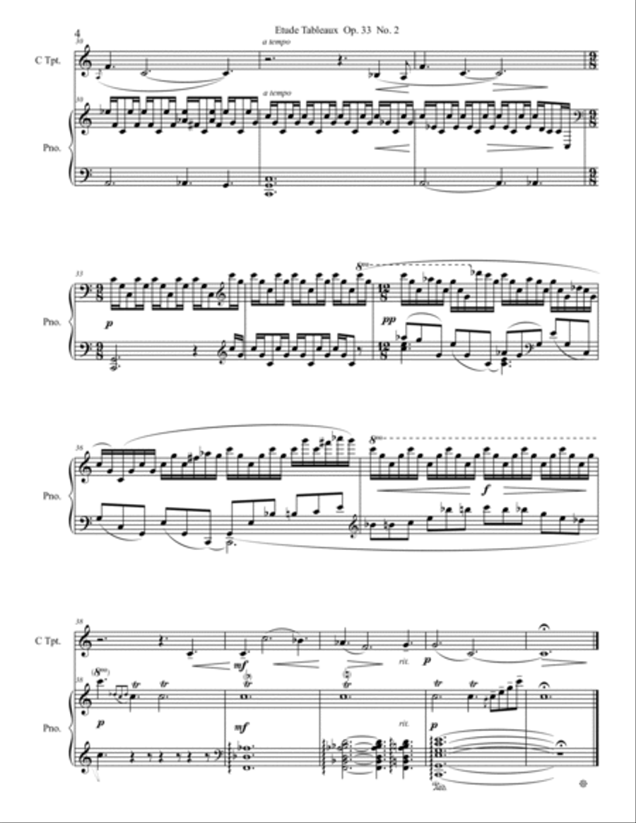 Etude Tableaux Op. 33 No. 2 Small Ensemble scores gallery preview page 4