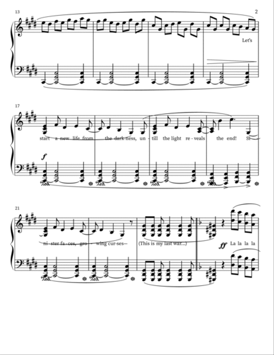 Boku no Sensou (My War) Piano Solo scores gallery preview page 2