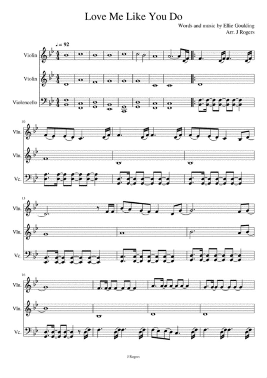 Love Me Like You Do Love Me Like You Do String Trio scores gallery preview page 1