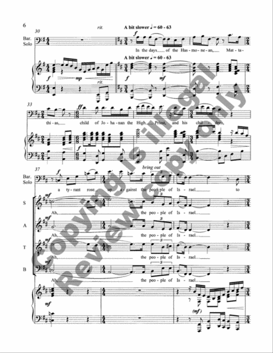 A Prayer for Chanukah 4-Part scores gallery preview page 7