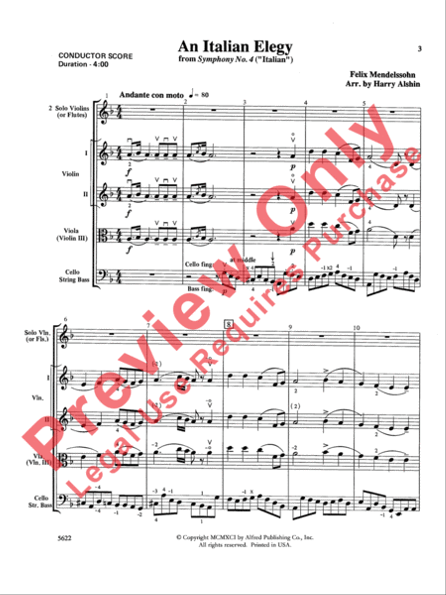 An Italian Elegy String Orchestra scores gallery preview page 4