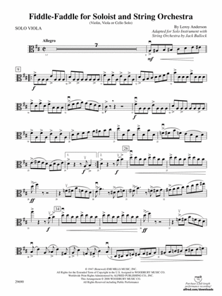 Fiddle-Faddle (for Soloist and String Orchestra): Solo Viola