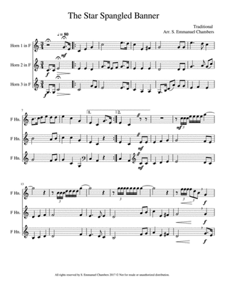 Star Spangled Banner, Horn Trio