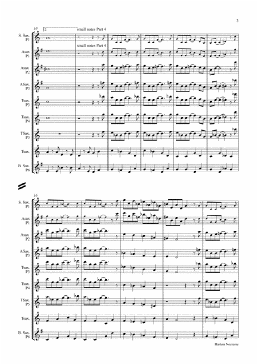 Harlem Nocturne Woodwind Ensemble scores gallery preview page 3