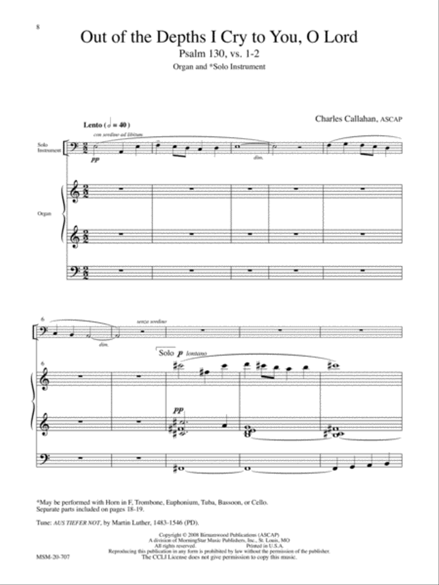 Two Psalm-Preludes for Organ and Solo Instrument Organ scores gallery preview page 6