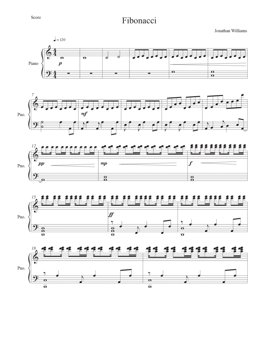 Fibonacci Piano Solo scores gallery preview page 1