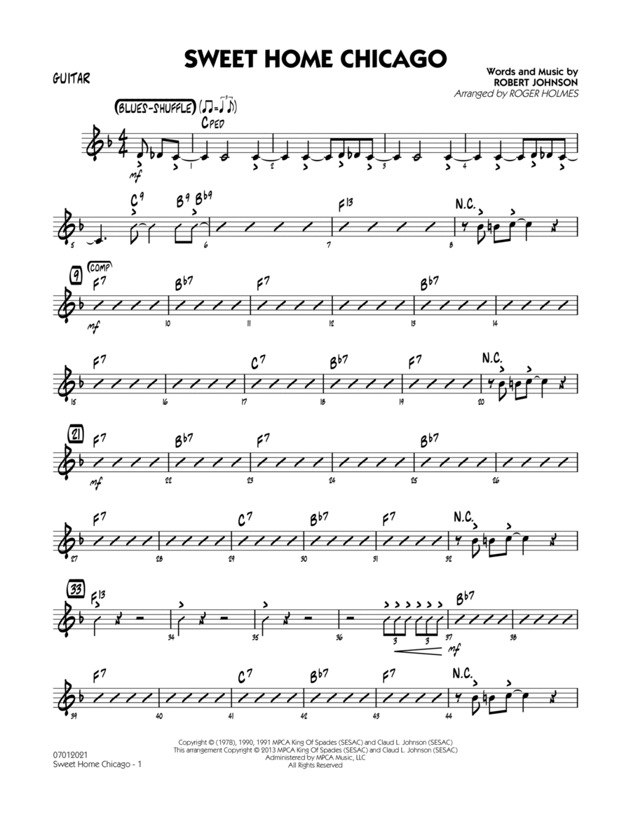 Sweet Home Chicago - Guitar Jazz Ensemble scores gallery preview page 1