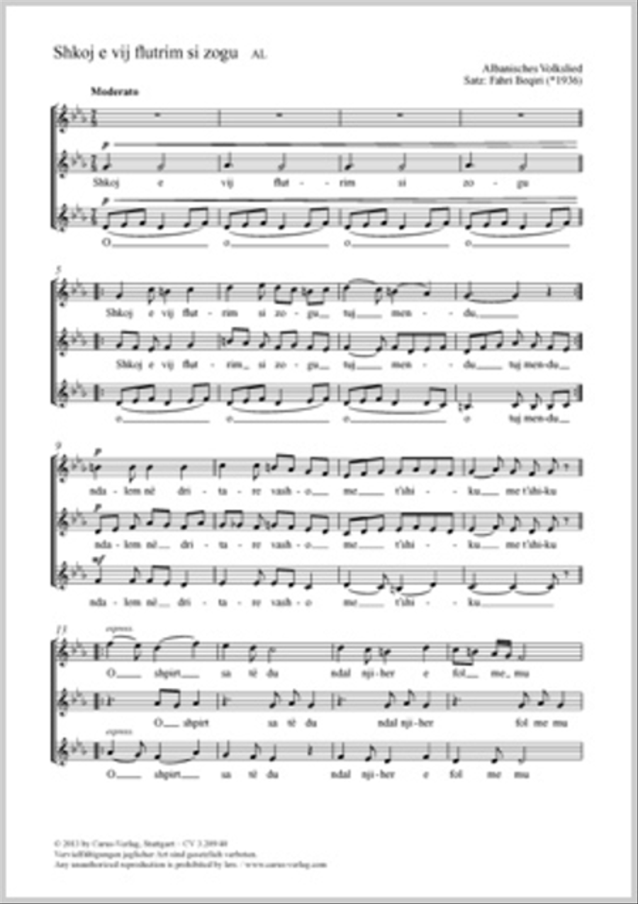 Shkoj e vij flutrim si zogu Women's Choir scores gallery preview page 1