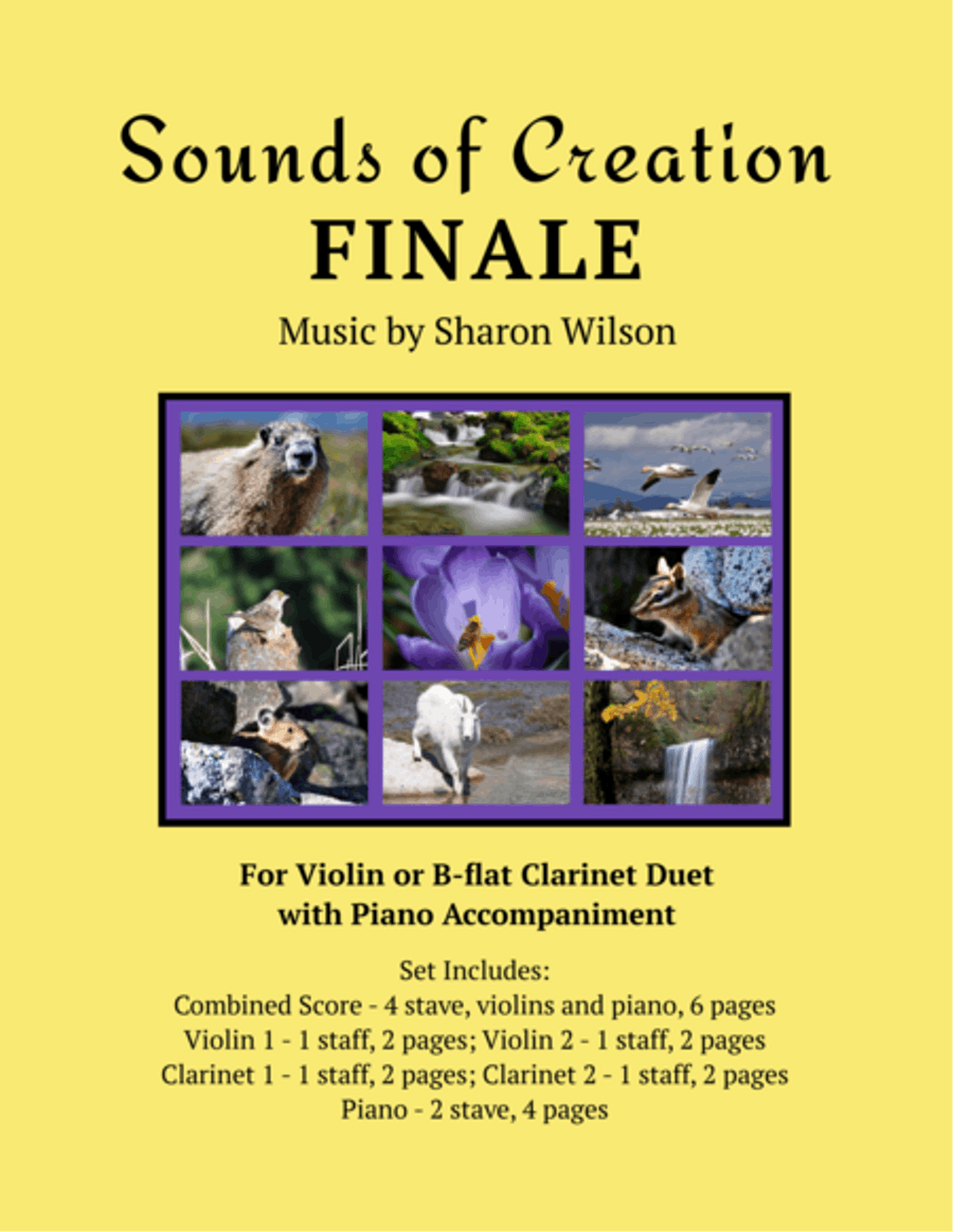 Sounds of Creation: Finale (Violin and/or B-flat Clarinet Duet with Piano Accompaniment) Clarinet Duet scores gallery preview page 1