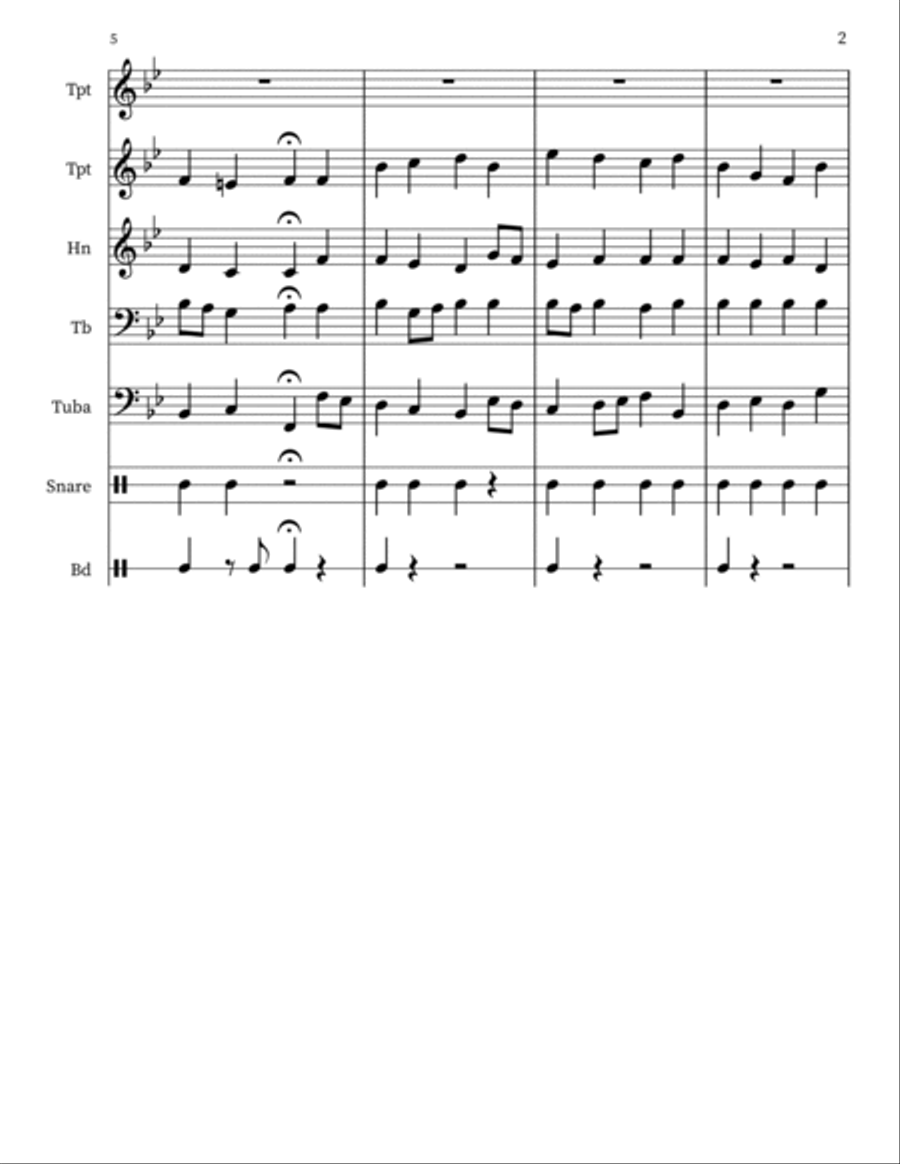 Before Jehovah's Awful Throne Small Ensemble scores gallery preview page 2