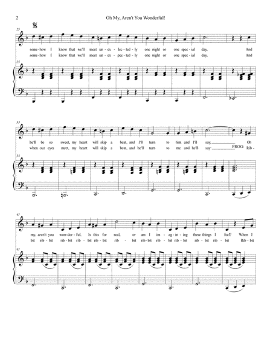 Oh My, Aren't You Wonderful Vocal Duet scores gallery preview page 2