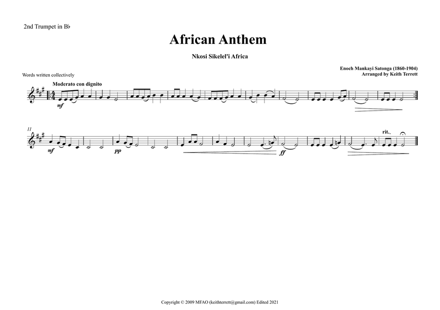 African Union Anthem (Let us All Celebrate & Unite) for Brass Quintet Brass Quintet scores gallery preview page 4
