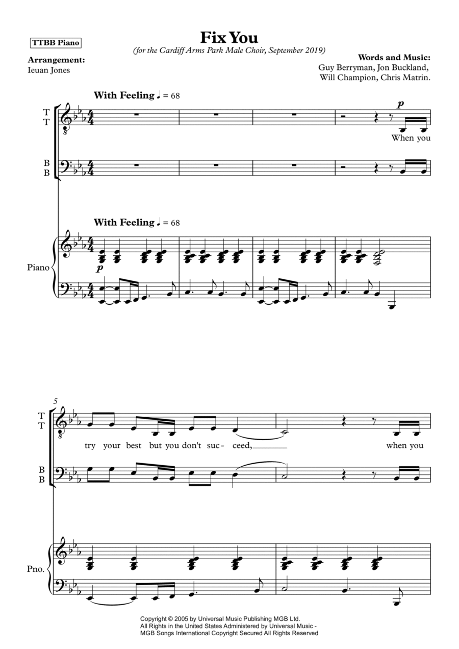 Fix You TTBB scores gallery preview page 1