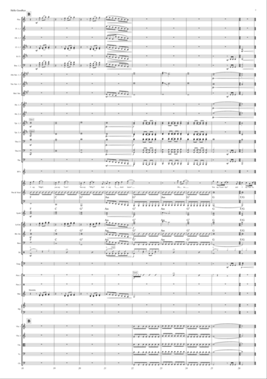 Hello, Goodbye Full Orchestra scores gallery preview page 3