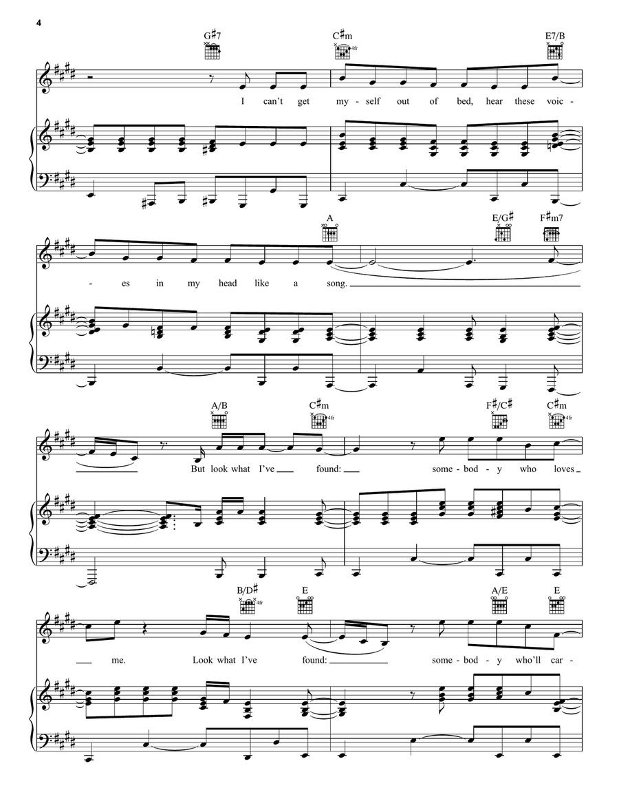 Look What I Found (from A Star Is Born) Piano, Vocal, Guitar scores gallery preview page 4