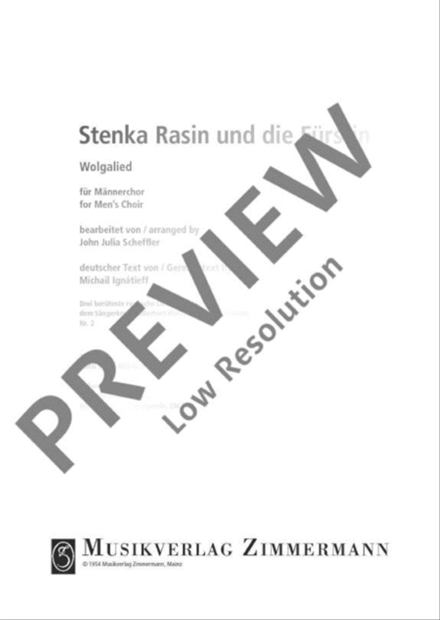 Stenka Rasin und die Fürstin Men's Choir scores gallery preview page 2