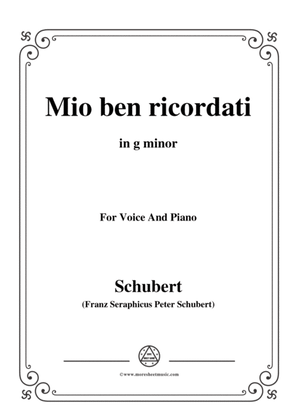 Book cover for Schubert-Mio ben ricordati,in g minor,for Voice&Piano