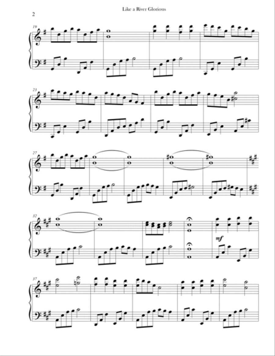 Like a River Glorious (Piano) Piano Solo scores gallery preview page 2