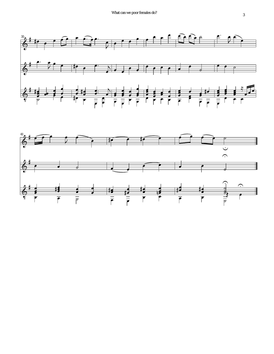 What can we poor females do for 2 flutes and guitar Small Ensemble scores gallery preview page 3
