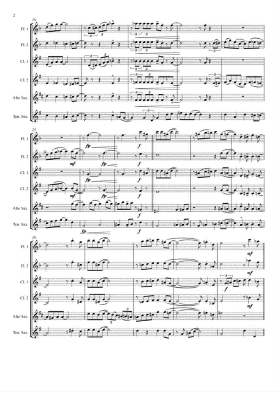 St. Louis Blues (Handy) for Wind Band in 6 parts (Flutes / Clarinets / Saxes) Concert Band scores gallery preview page 2