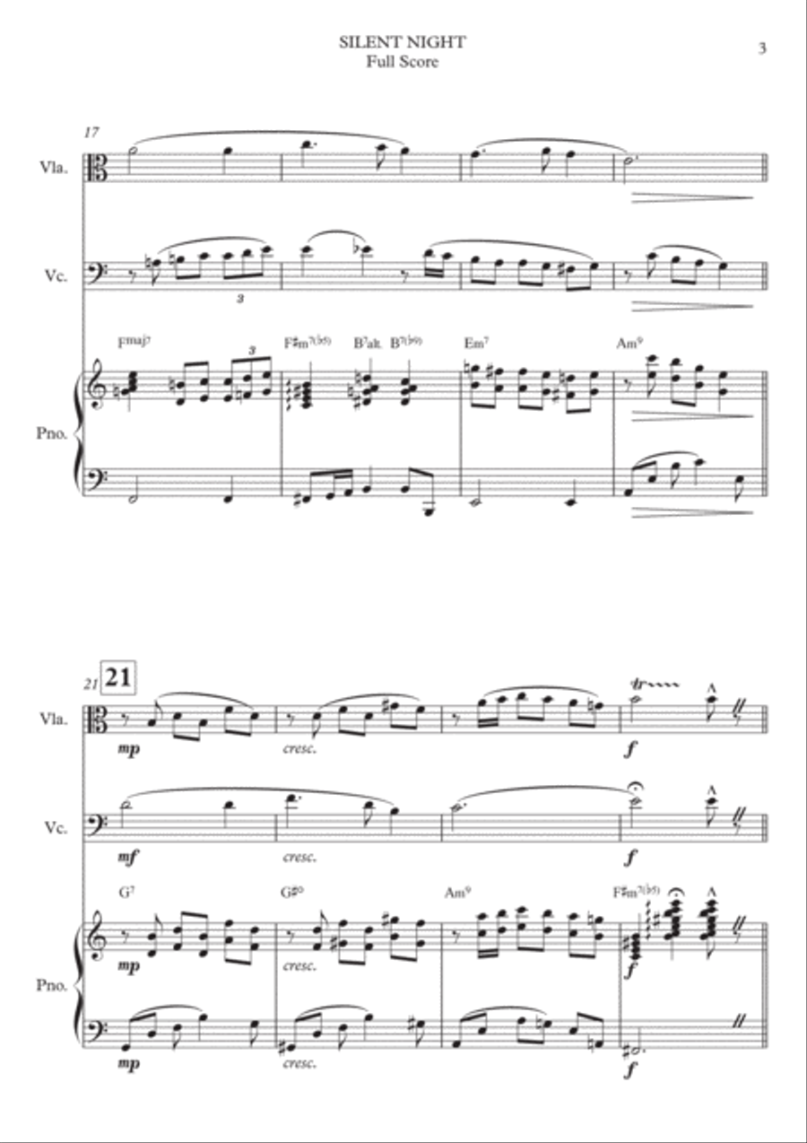 Silent Night (Noite Feliz) String Duet scores gallery preview page 4