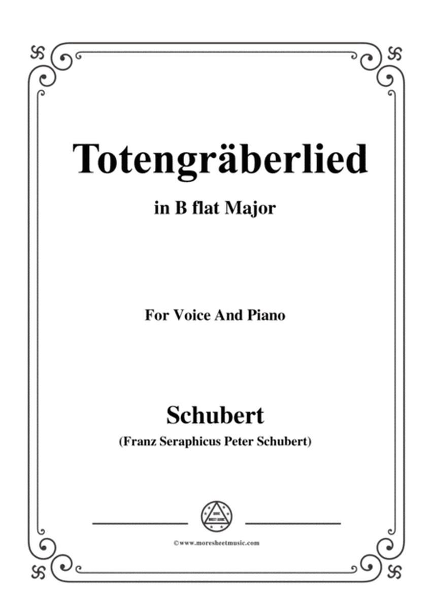 Schubert-Totengräberlied(Gravedigger's Song),D.44,in B flat Major,for Voice&Piano image number null