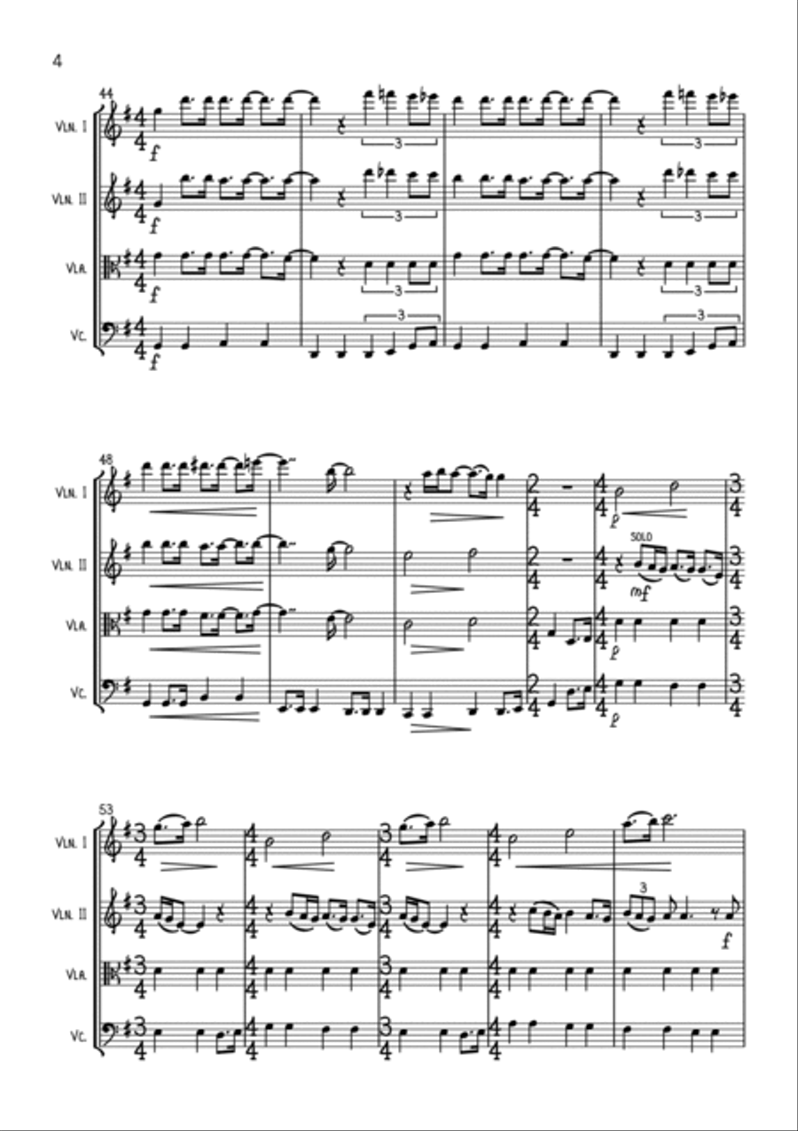 All You Need Is Love String Quartet scores gallery preview page 4