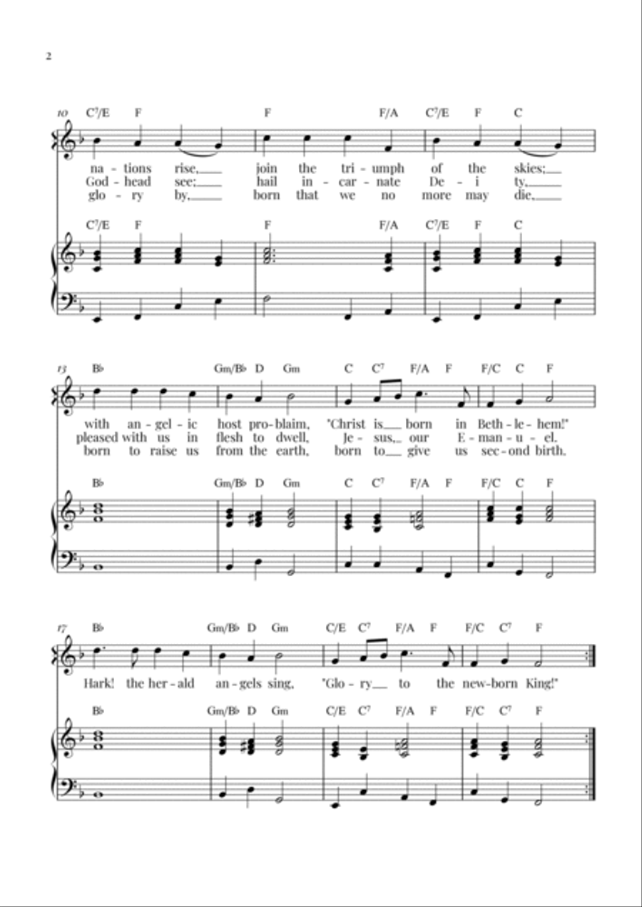 Hark! The Herald Angel Sings Alto Voice scores gallery preview page 2