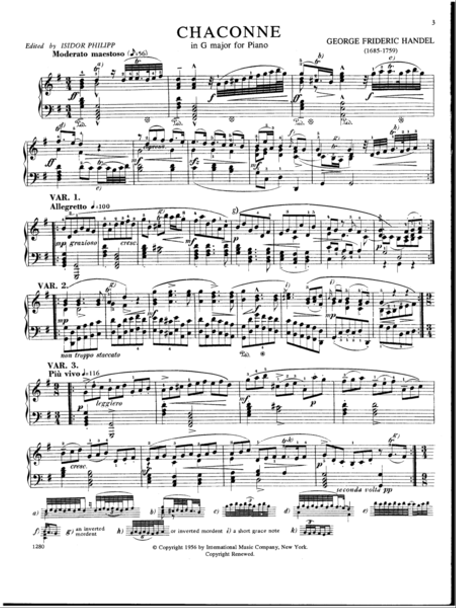 Chaconne In G Major Piano Solo scores gallery preview page 2