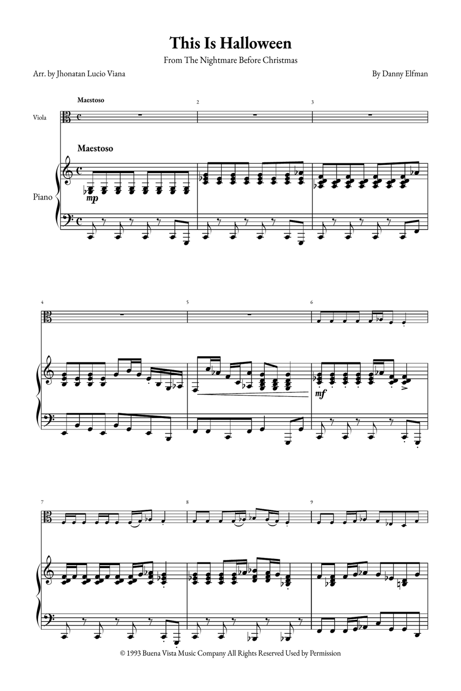 This Is Halloween Viola scores gallery preview page 1