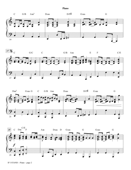 If I Stand (arr. Robert Sterling) - Piano
