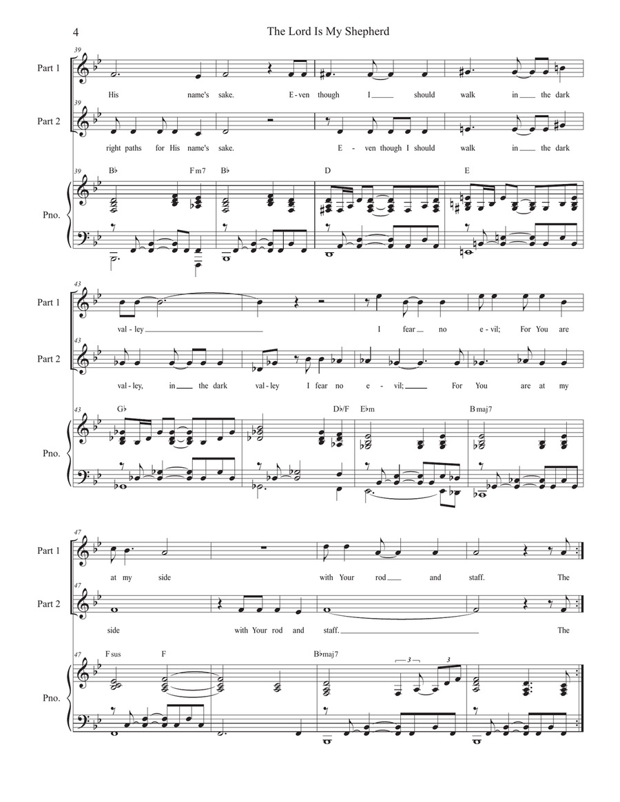 The Lord Is My Shepherd (2-part choir) 2-Part scores gallery preview page 4