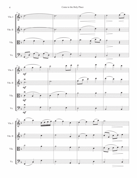 Come to the Holy Place - String Quartet (score & parts) image number null