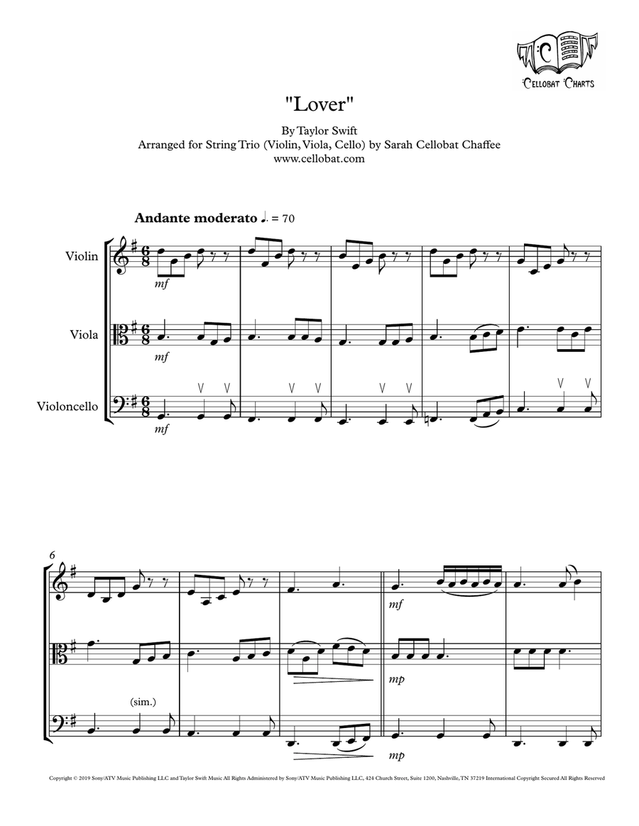 Lover String Trio scores gallery preview page 1