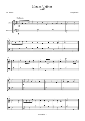 purcel minuet z 649 Oboe and Bassoon sheet music