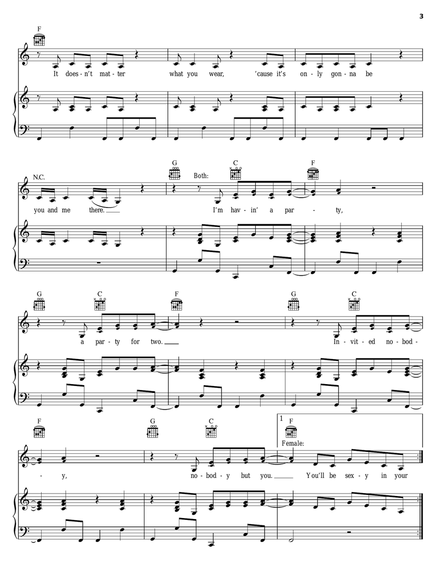 Party For Two Party For Two Piano, Vocal, Guitar scores gallery preview page 3