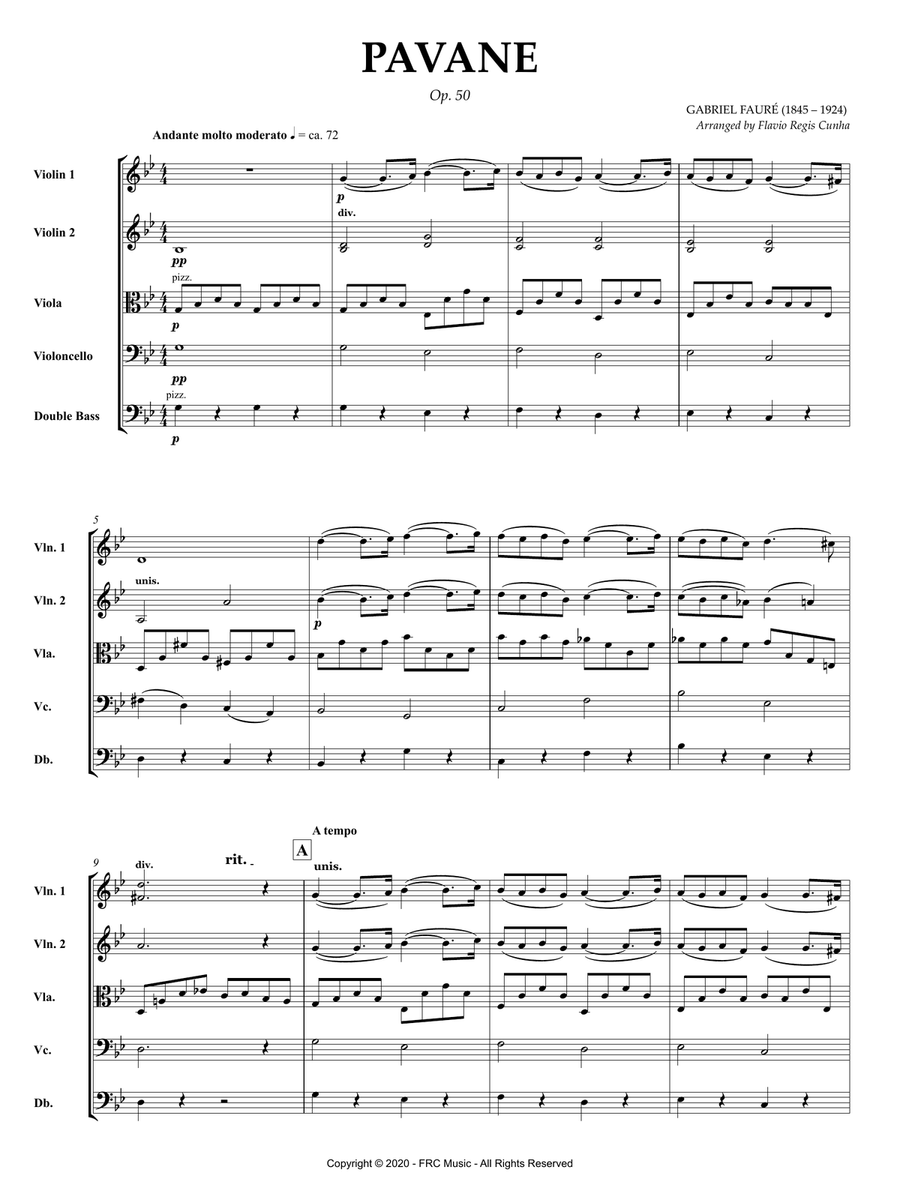 Pavane Op. 50 for String Orchestra String Orchestra scores gallery preview page 3