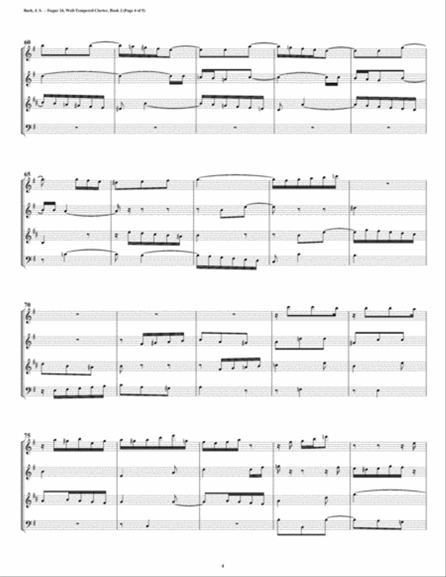 Fugue 24 from Well-Tempered Clavier, Book 2 (Conical Brass Quartet) Brass Quartet scores gallery preview page 4