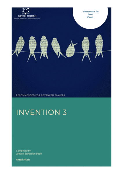 Invention 3 - for Piano By Johann Sebastian Bach