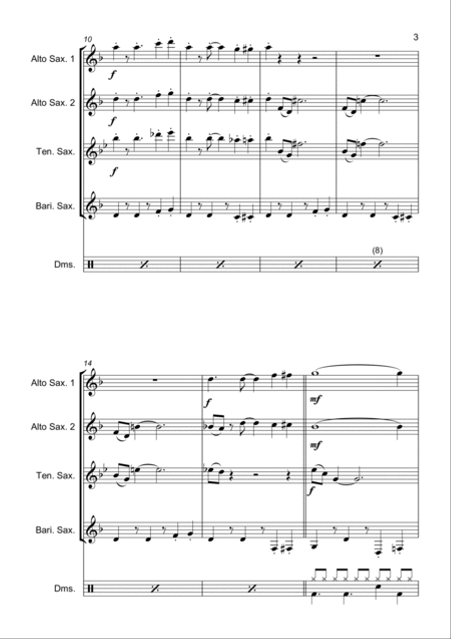 Mission: Impossible Theme from the Paramount Television Series MISSION: IMPOSSIBLE Saxophone Quartet scores gallery preview page 5