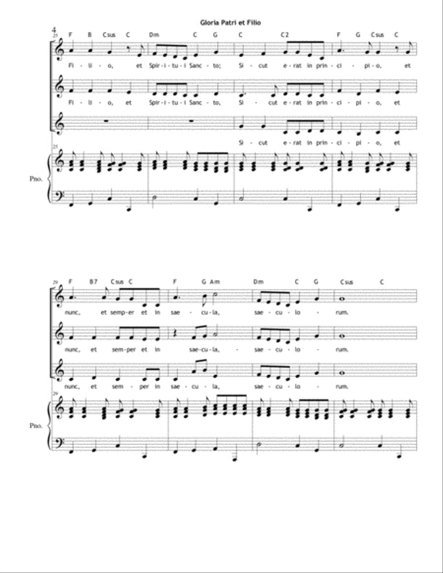 Gloria Patri et Filio (SSA/3-Part Treble Voices) SSA scores gallery preview page 4