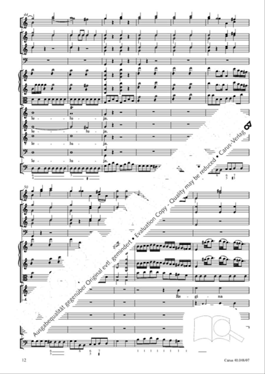 Regina coeli in B-Flat Major, K. 127 4-Part scores gallery preview page 13