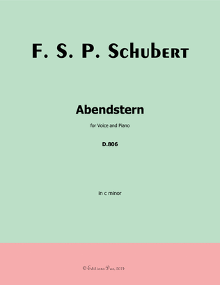 Book cover for Abendstern, by Schubert, in c minor