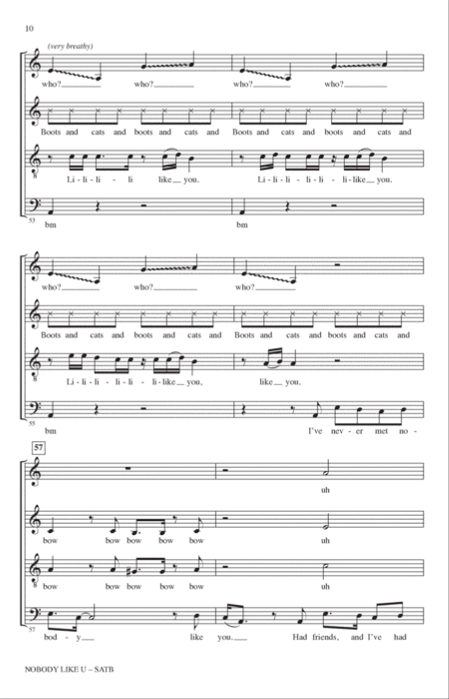 Nobody Like U (from Turning Red) (arr. Deke Sharon) 4-Part scores gallery preview page 9