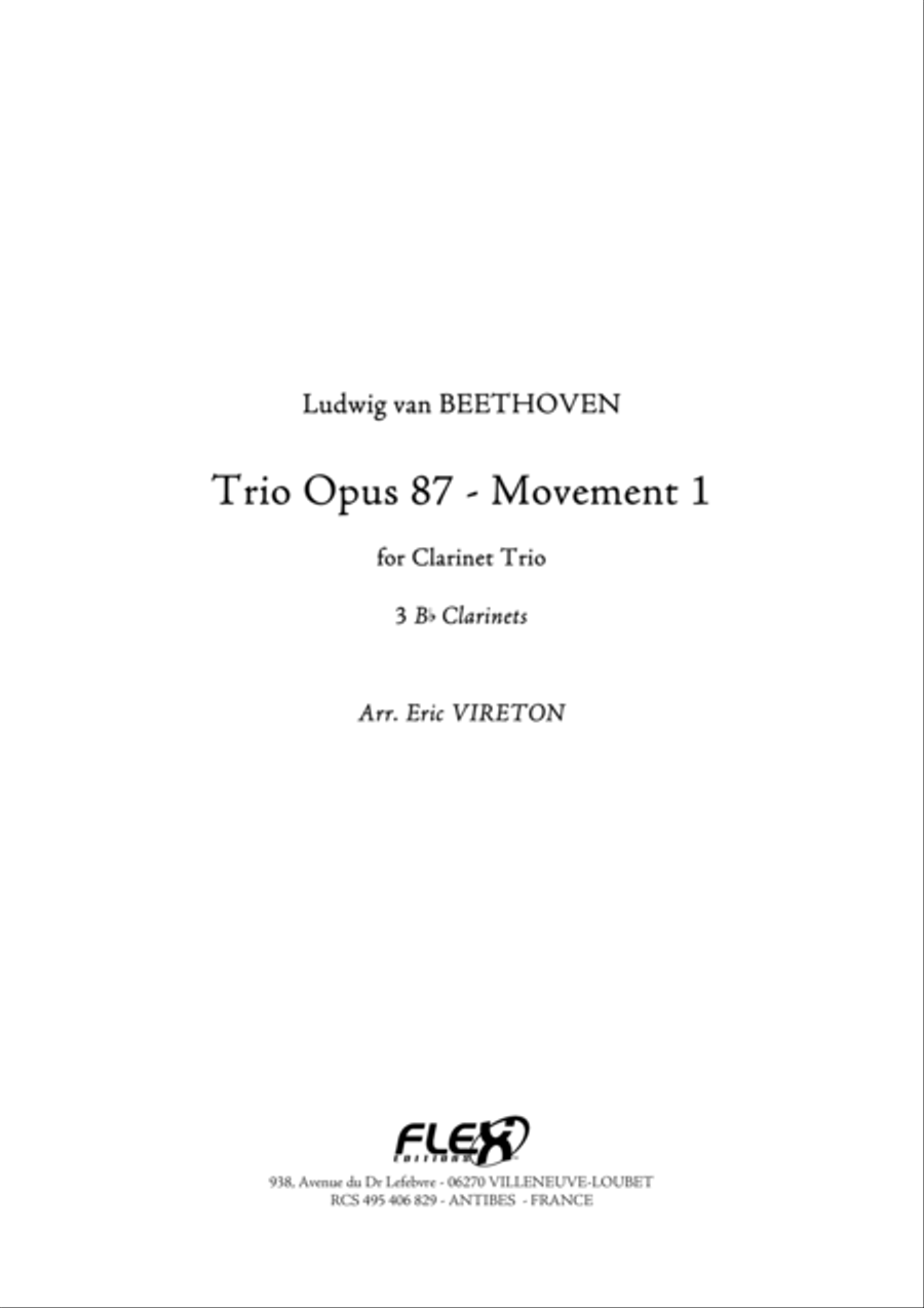 Trio Opus 87 - Mvt 1 Clarinet Trio scores gallery preview page 1