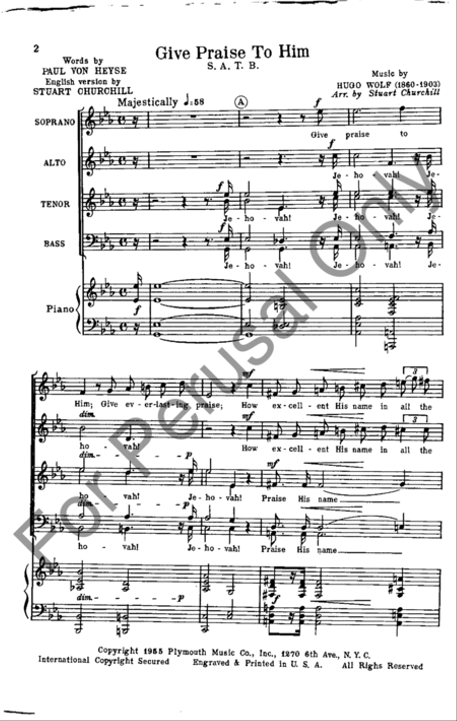 Give Praise To Him 4-Part scores gallery preview page 2