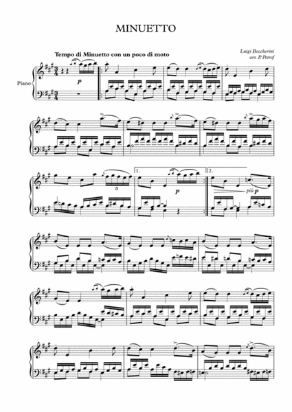 Luigi Boccherini - MINUETTO for piano solo image number null