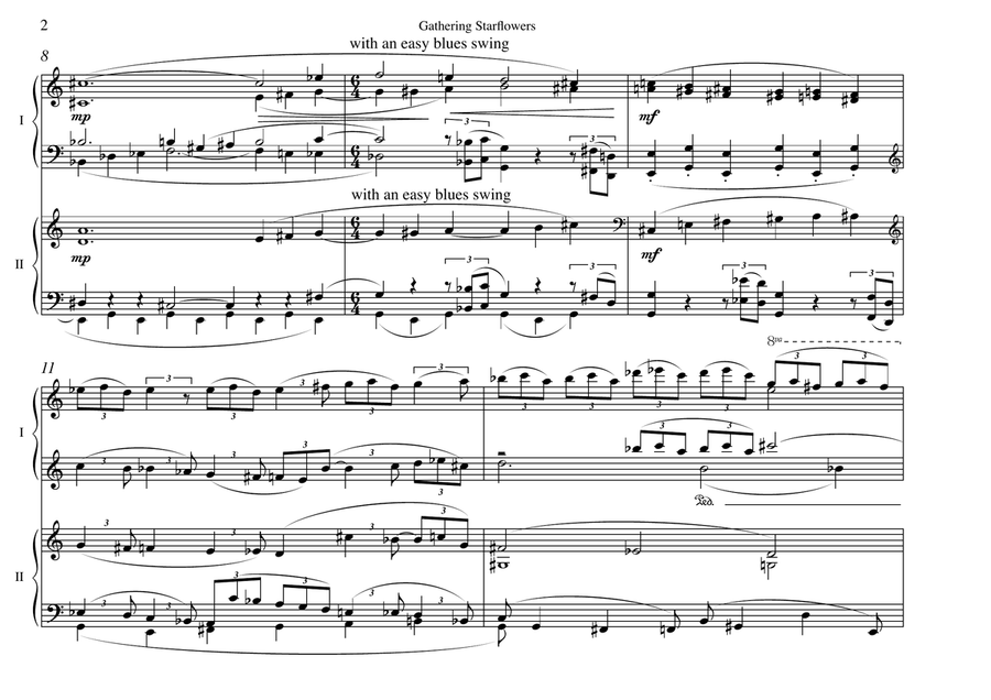 Gathering Starflowers: A Music Drama for 2 Pianos 2 Pianos, 4-Hands scores gallery preview page 2
